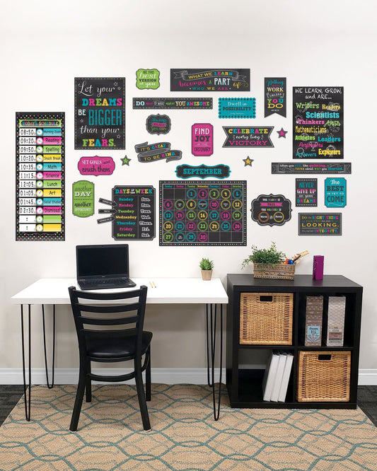 Chalkboard Brights Classroom At Home Décor Kit