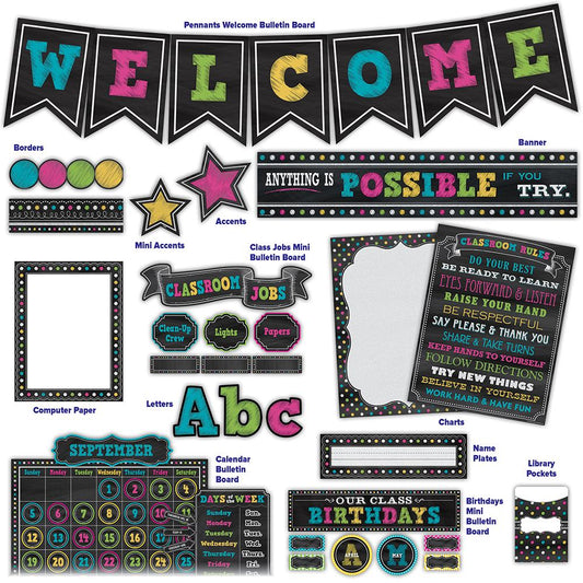 Chalkboard Bright Collection Classroom Environment