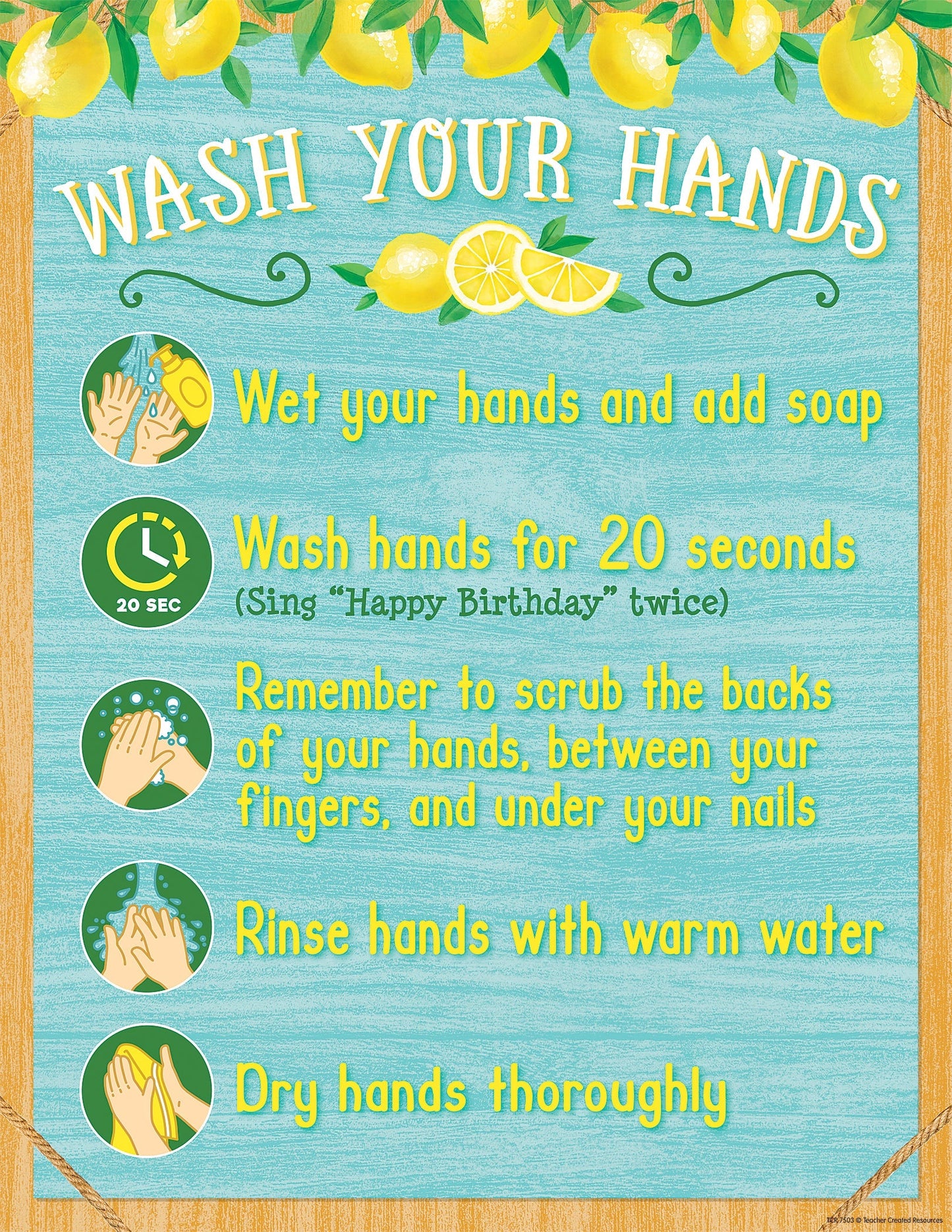 Lemon Zest Wash Your Hands Chart