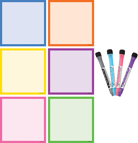 Colorful Dry-Erase Magnetic Square Notes
