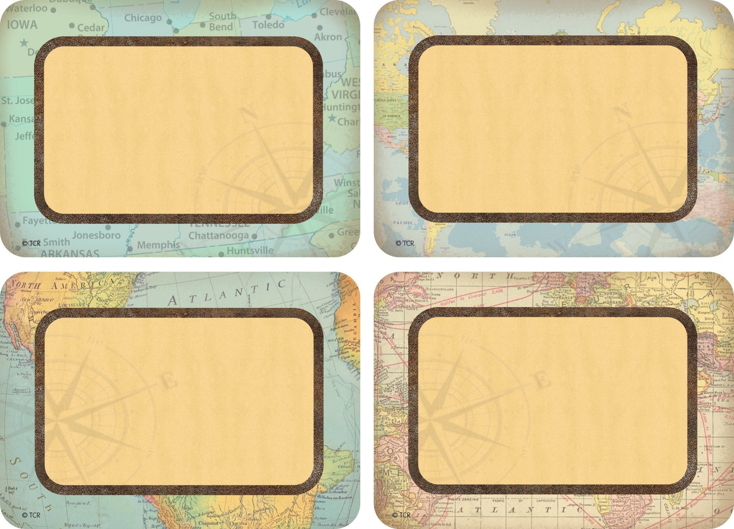 Travel the Map Name Tags/Labels - Multi-Pack