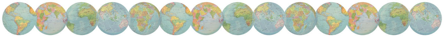 Travel the Map Globes Die-Cut Border Trim